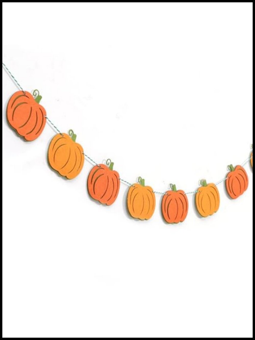 Felt Pumpkin Garland 6 ft Halloween Thanksgiving Fall Banner
